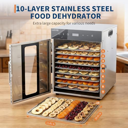 800W Food Dehydrator Machine, 10 Trays