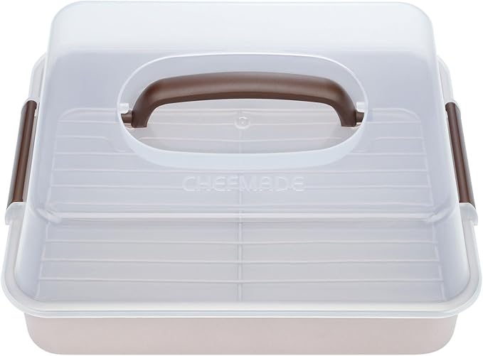 CHEFMADE Roasting Pan with Rack and Lid, 13-Inch Non-Stick Rectangular Deep by CHEFMADE