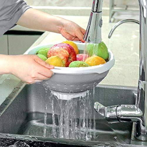 QiMH Collapsible Colander and Strainer, 5 Quart(1.25 gal), Heavy Duty