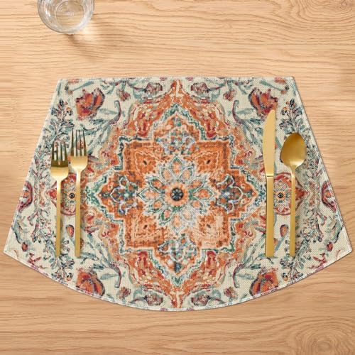 Artoid Mode Farmhouse Bohemian Wedge Shaped Placemats Set of 4