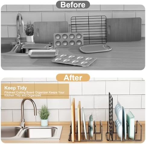 Fikoksol Cutting Board Organizer Storage, Baking Sheet Rack under