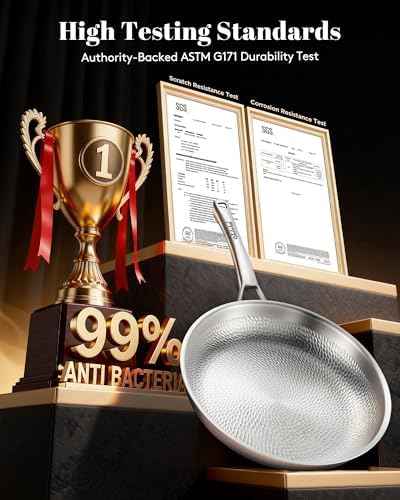 Titanium Pans for Cooking | 8 Pcs Titanium Hammered Pro frying Pans