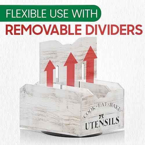 Extra-Large Kitchen Utensil Holder for Countertop-360° Rotating Base