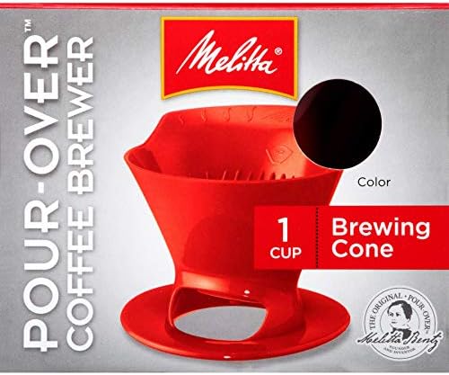 Melitta Single Cup Pour-Over Cone Brewer, Red, Pack of 8