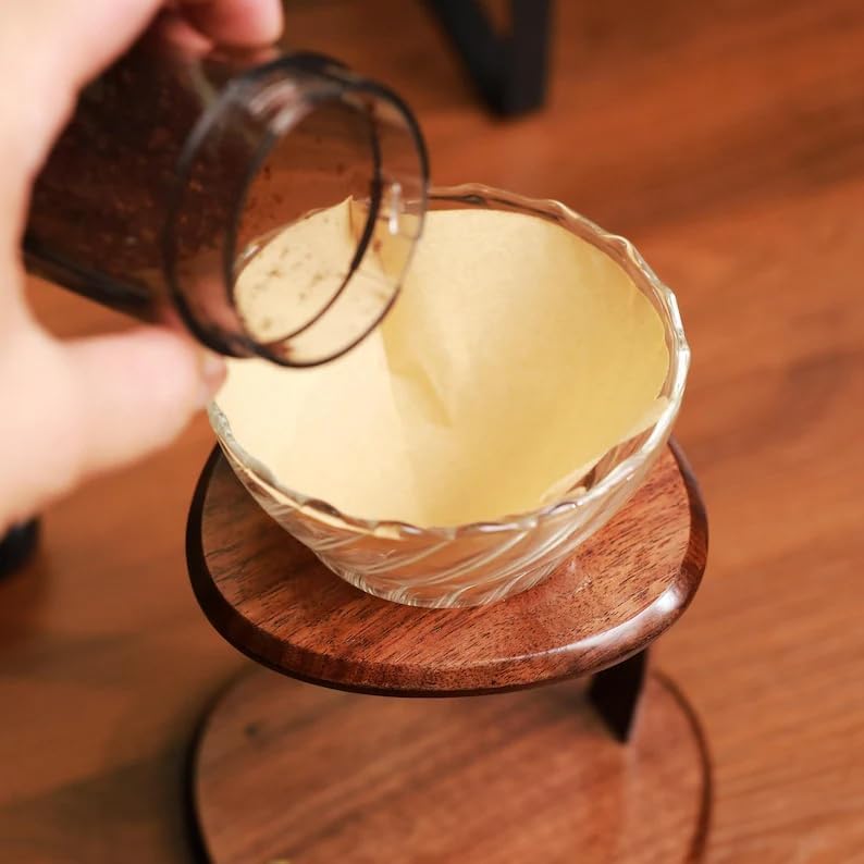 Wooden Pour Over Coffee Stand, Modern Minimalist Drip Coffee Holder