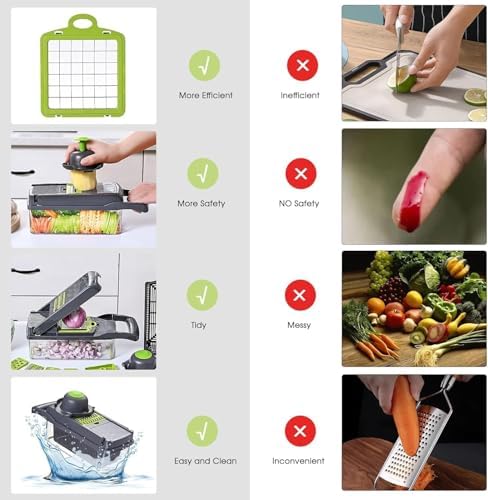 16-in-1 Vegetable Chopper with 7 Blades, Grey