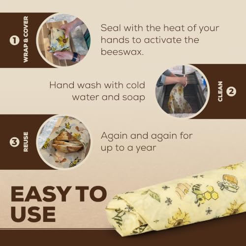 3XL Beeswax Bread Wraps – Food storage wraps, 19'' x 55''Inch