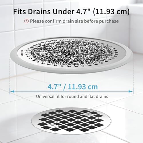 TRAPMATE Shower Drain Hair Catcher, Patented Bathtub Stopper Drain