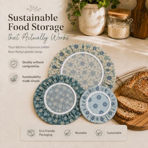 Reusable Beeswax Bowl Covers, Set of 3