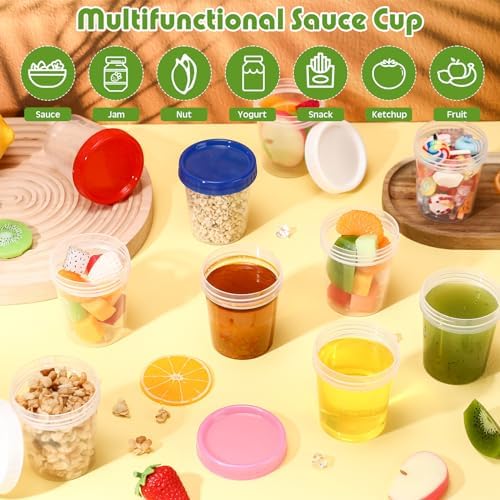 16 Pack 4 oz Small Containers with Lids, Food Storage Containers