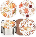 Britimes Fall Coasters for Drinks, Set of 6, Ceramic Stone, Leaf