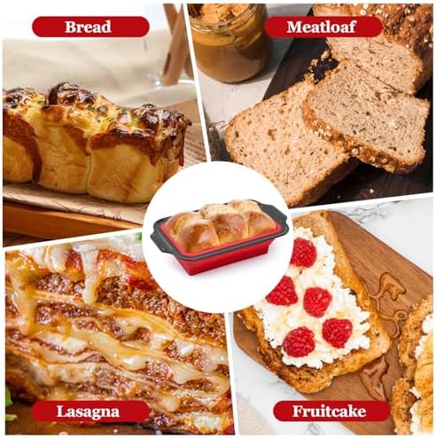 9 Inch Silicone Bread Loaf Pan with Metal Reinforced Frame, Nonstick