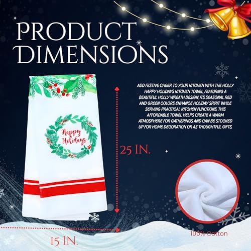 6-Piece Happy Holidays Kitchen Set, 2 Towels 2 Pot Holders Oven Mitt