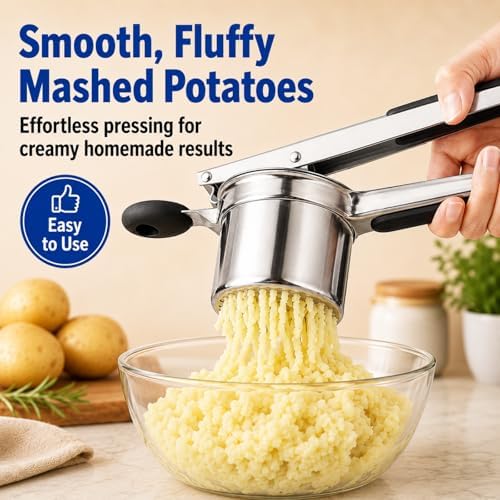 Stainless Steel Potato Ricer, Potato Press for Mashed Potatoes