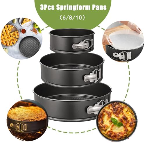 168pcs Cake Pan Set with 3 Non-Stick Springform Pans
