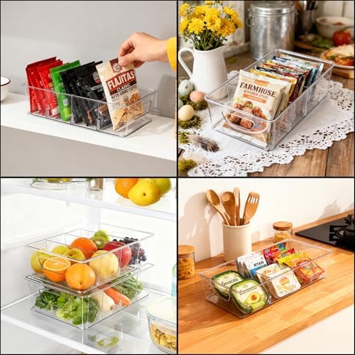 2 Pcs Seasoning Packet Organizer with Detachable Dividers, Storage