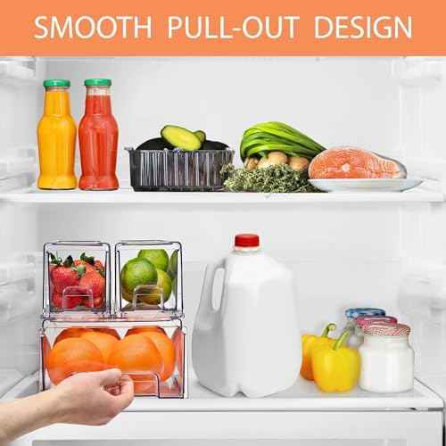 Sorbus Fridge Drawers - Clear Stackable Pull Out Refrigerator