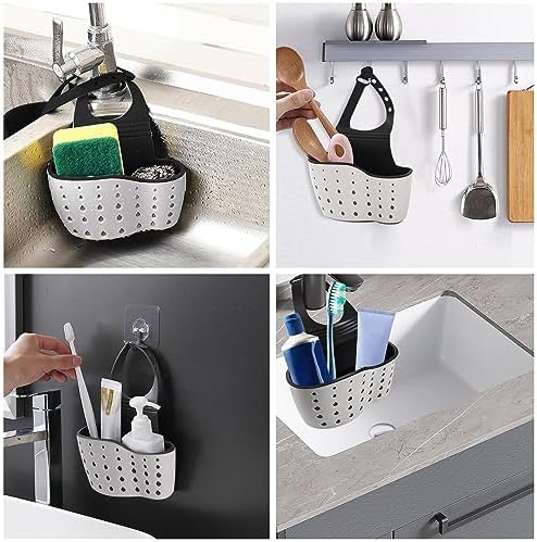 Kitchen Sink Caddy Sponge Holder, 2 Pcs Beige