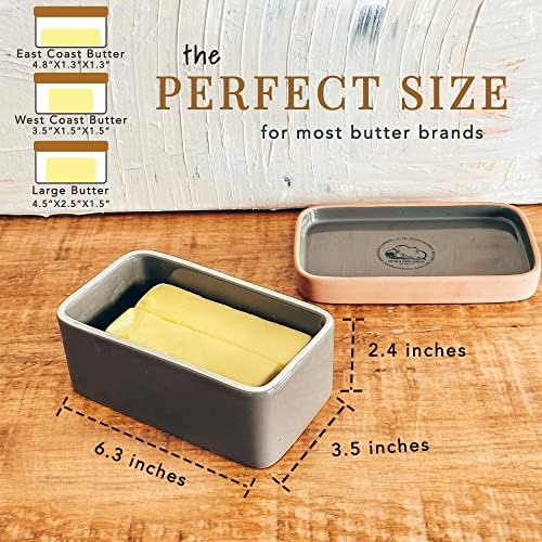 MORA CERAMICS HIT PAUSE Two-in-One Butter Dish with Lid, Covered Crock