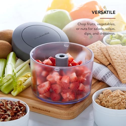 KitchenAid Manual Food Chopper, Charcoal Gray, 3.8 Cups