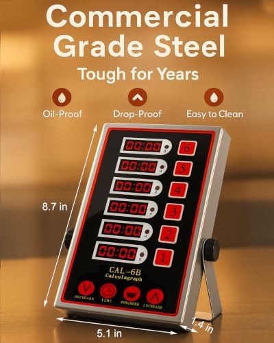 Commercial 6-Channel Digital Kitchen Timer