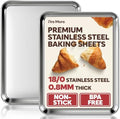 Half Sheet Pan Set of 2, 17.3” x 12.2” Stainless Steel Cookie Sheets