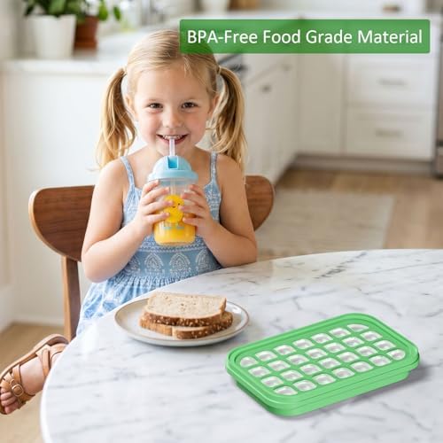 habgp Ice Cube Tray with Lid & Bin, Ice Cube Tray for Freezer with 56
