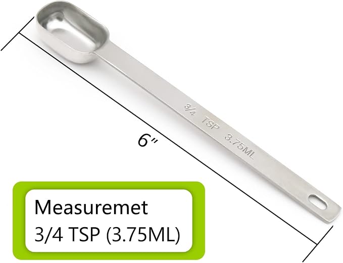 1PCS 3/4tsp Single Measuring Spoon, Stainless Steel Long Handle Individual - Image 2