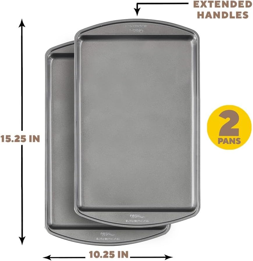 Wilton Perfect Results Nonstick Cookie Sheet Set, Dishwasher Safe