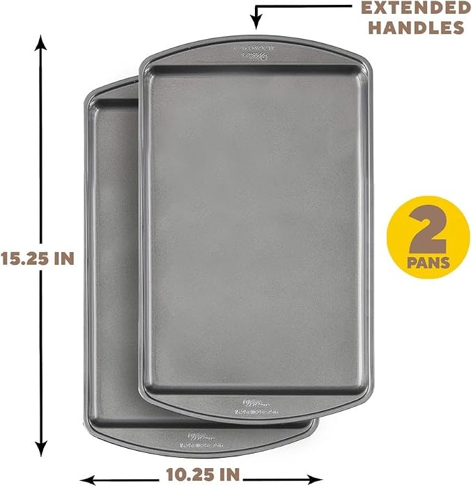 Wilton Perfect Results Nonstick Medium 15 x 10 in Cookie Baking Sheets Set - Image 2
