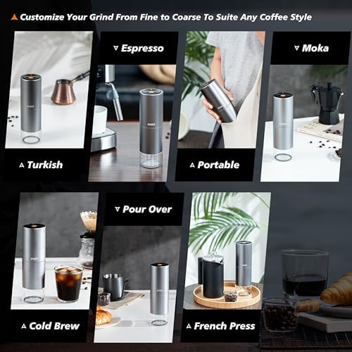 Portable Electric Coffee Grinder, Rechargeable Handheld
