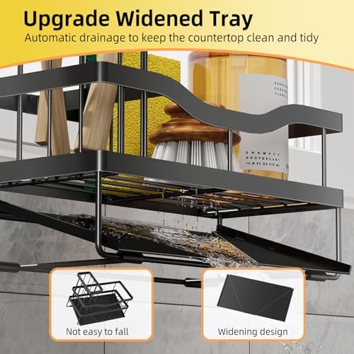 Mecyfaty Stainless Steel Sink Caddy with Drain Tray