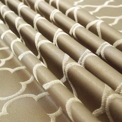 SASTYBALE Jacquard Tablecloth Rectangle, Polyester, Gold, 60" x 120"