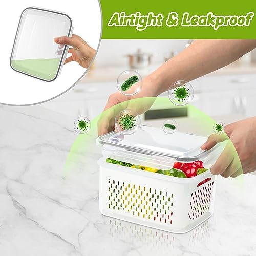 4 Pack Plastic Fruit Containers with Removable Colanders