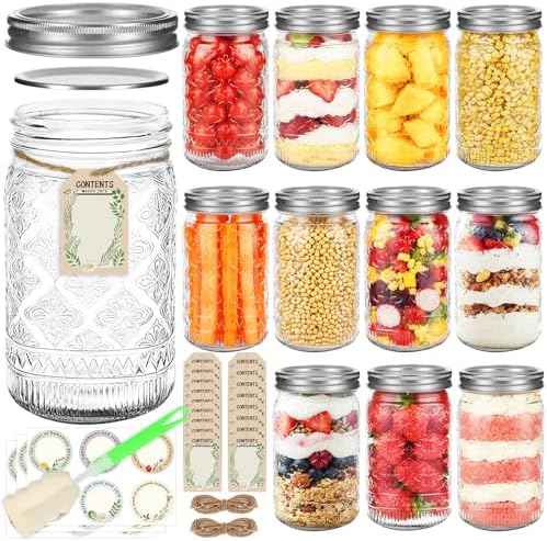 STARSIDE 32 oz Wide Mouth Mason Jars, 12-Pack