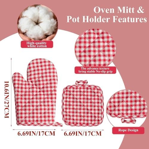 4PCS Oven Mitts and Pot Holders Set