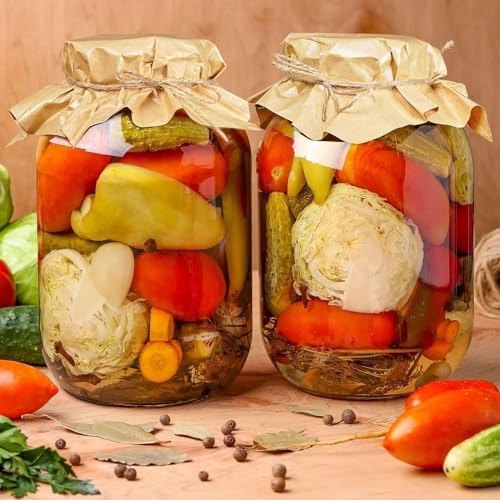 1 Gallon Glass Mason Jar with Airtight Lids, 2 Pack Wide Mouth Storage