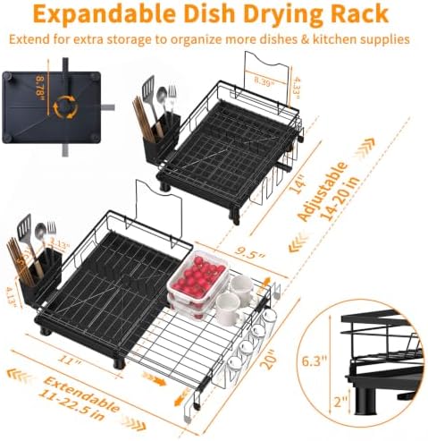 Expandable Stainless Steel Over-Sink Dish Drying Rack