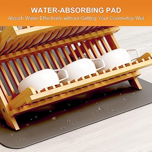 Greenual Bamboo 3-Tier Dish Drying Rack
