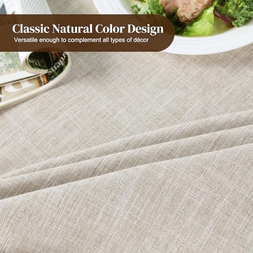 HOMBYS Oval Tablecloth 84 x 60 Inch with Scalloped Ruffle Edge