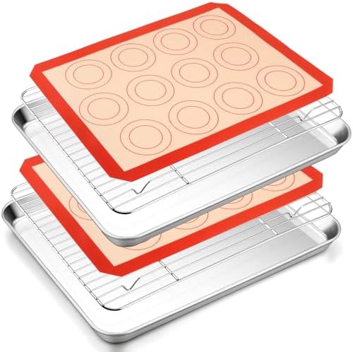 TeamFar Baking Pan with Rack and Mat, Stainless Steel, 16inch