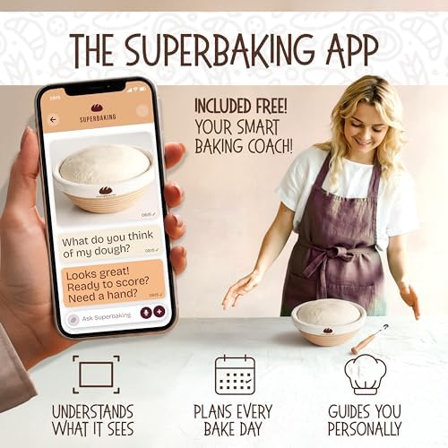 Superbaking Sourdough Banneton Basket, 9" Round & 10" Oval