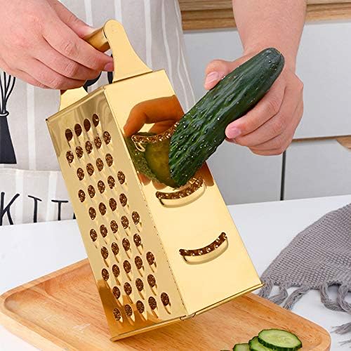 4-Sided Stainless Steel Box Grater with Handle