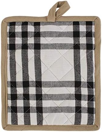 DII Farmhouse Potholder, Oven Mitt and Dishtowel Set, 4 Count