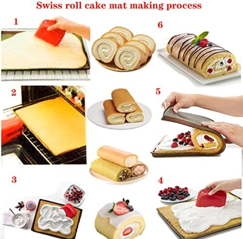 Silicone Swiss Roll Baking Mats, 2 Piece Set, Brown
