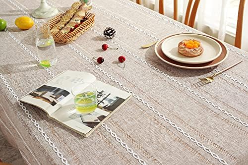 Chassic 60 x 84 inches Farmhouse Style Linen tablecloths, Wrinkle