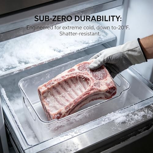 Clear Freezer Storage Bins,4pc Bottom Drawer Freezer Storage Bins