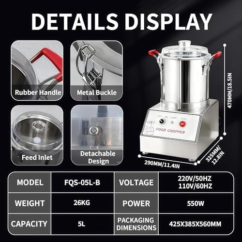 Commercial Food Processor, 1400W, 5L Capacity