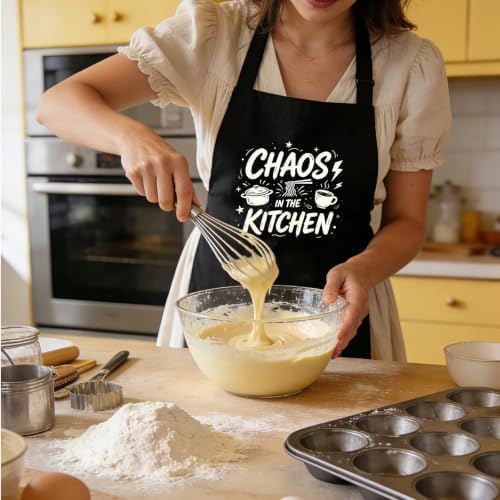 Adjustable Funny Aprons for Women Cooking Baking with Pockets