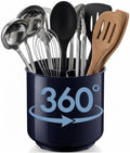 Cooler Kitchen Jumbo Plastic Rotating Extra Large Utensil Holder Crock by CoolerKitchen